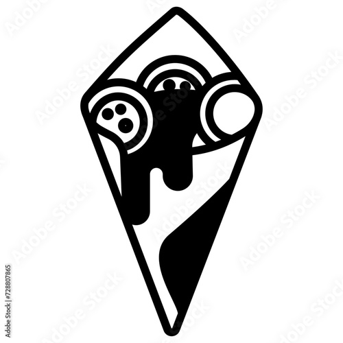 Arancini food glyph and line vector illustration