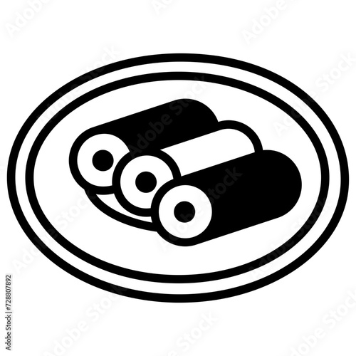 Cannelloni glyph and line vector illustration