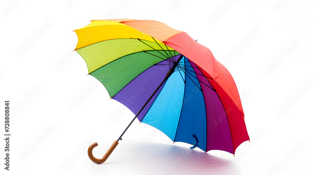 Colored umbrella on isolated white background