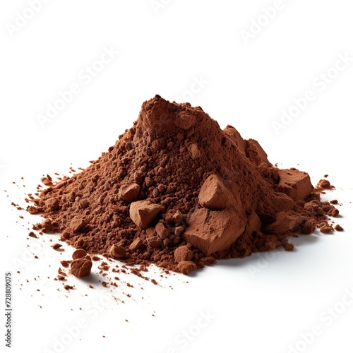 Cocoa chocolate powder isolated on a white background