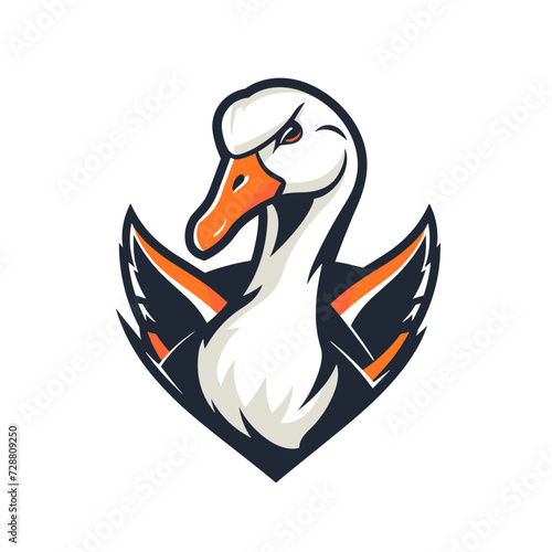 Esport vector logo goose, icon, sticker, symbol, duck, swan, bird
