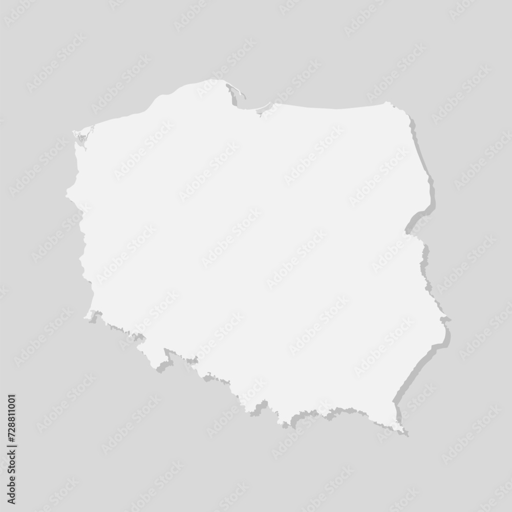 Vector map Poland, template outline country