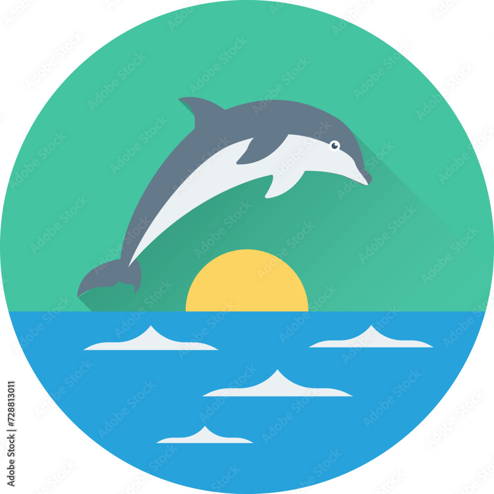 Fototapeta premium Dolphin Vector Icon