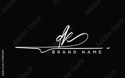 DK letter beauty handwriting vector logo. 