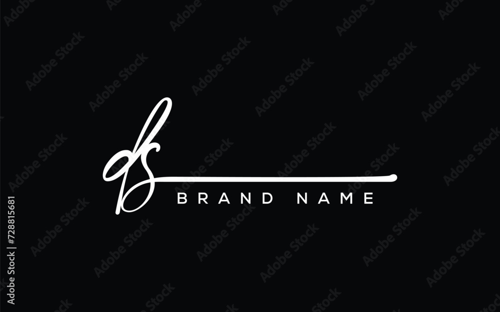DS letter beauty handwriting vector logo. DS letter beauty handwriting vector logo.