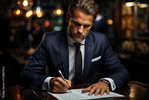 Lawyer signing a contract