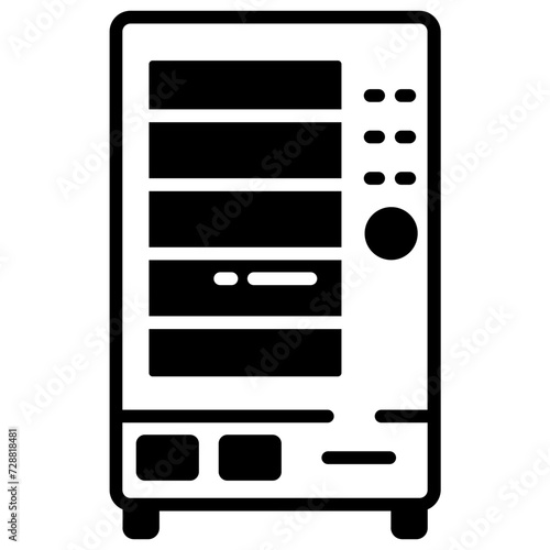 Vending Machine glyph and line vector illustration
