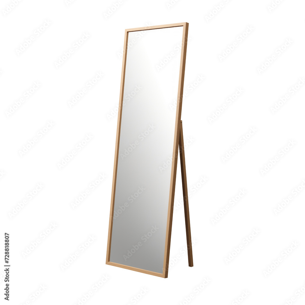 Floor Mirror. Scandinavian modern minimalist style. Transparent background, isolated image. Floor Mirror. Scandinavian modern minimalist style. Transparent background, isolated image.
