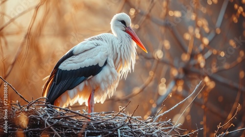 A stork, as soon as it is at its nest, is the harbinger of spring. Generative AI