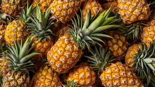  a pile of pineapples sitting next to each other on top of a pile of other pineapples on top of a pile of other pineapples.