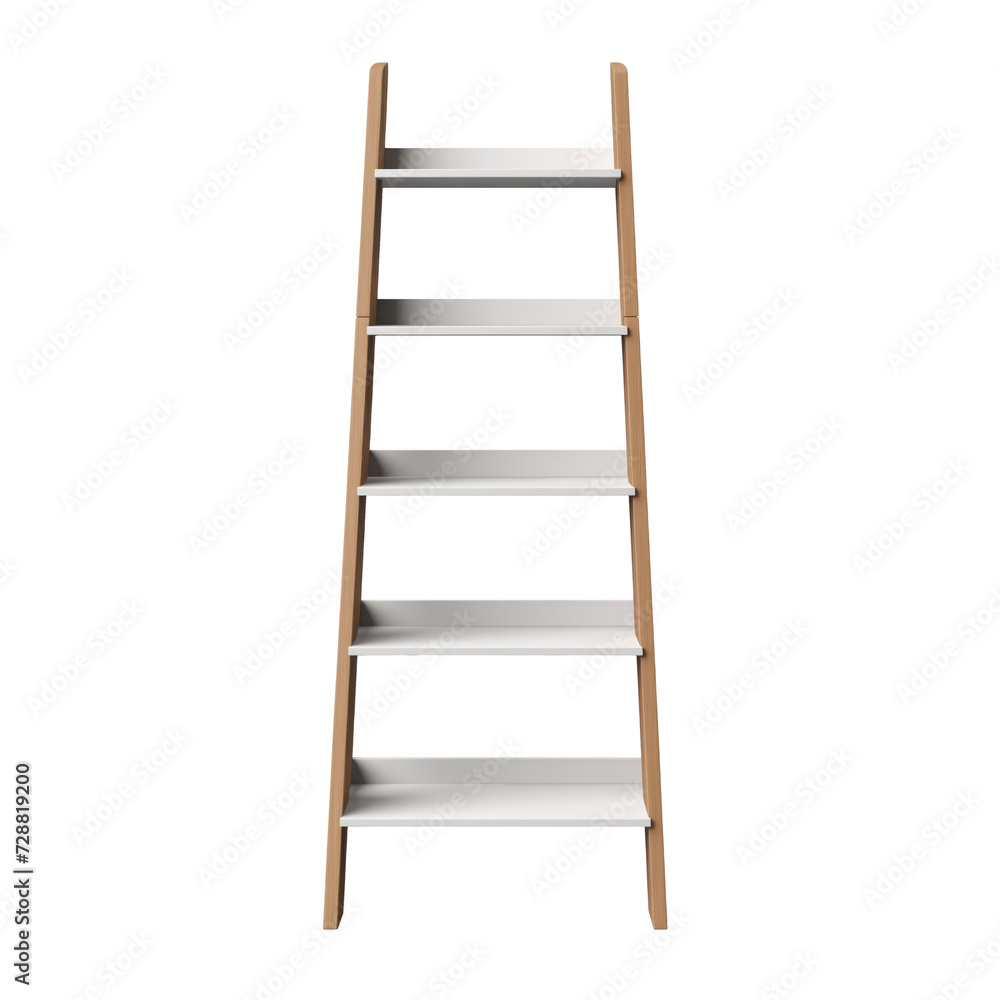 Ladder Shelf. Scandinavian modern minimalist style. Transparent background, isolated image. Ladder Shelf. Scandinavian modern minimalist style. Transparent background, isolated image.
