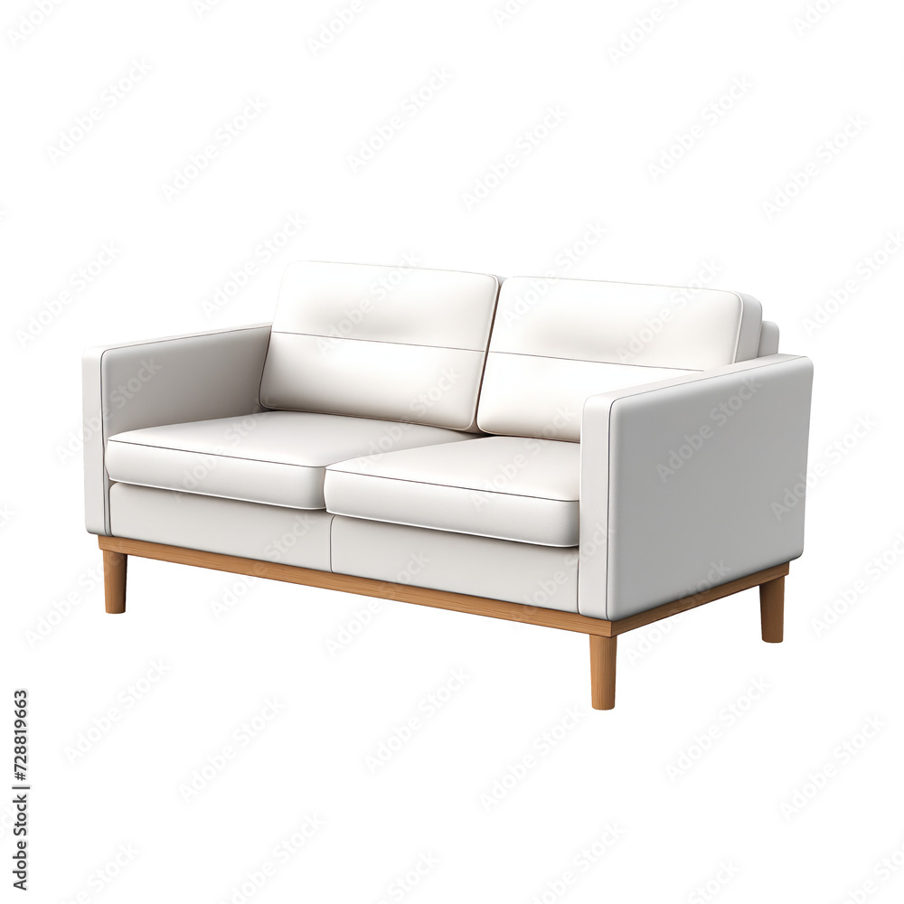 Loveseat. Scandinavian modern minimalist style. Transparent background, isolated image. Loveseat. Scandinavian modern minimalist style. Transparent background, isolated image.