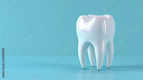 Tooth on a blue background.