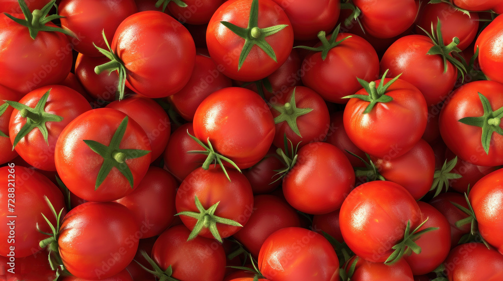 a close up of a bunch of tomatoes with green stems on top of one of the tomatoes and the other on the other side of the top of the tomatoes. a close up of a bunch of tomatoes with green stems on top of one of the tomatoes and the other on the other side of the top of the tomatoes.
