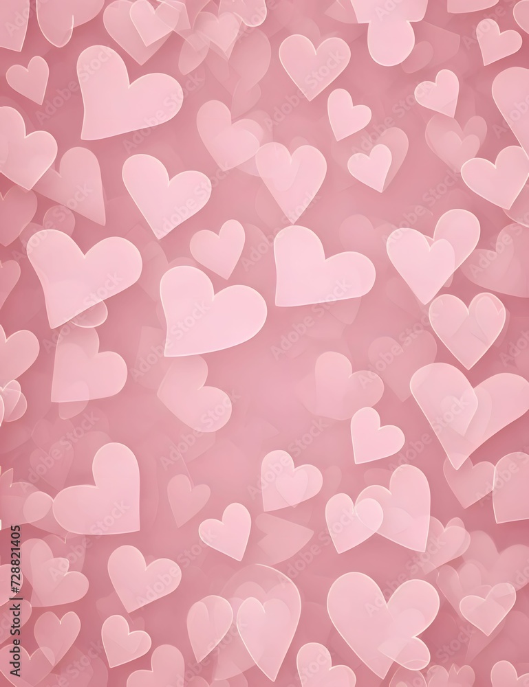 Pink hearts as abstract background, wallpaper, banner, texture design with pattern - vector. Dark colors.