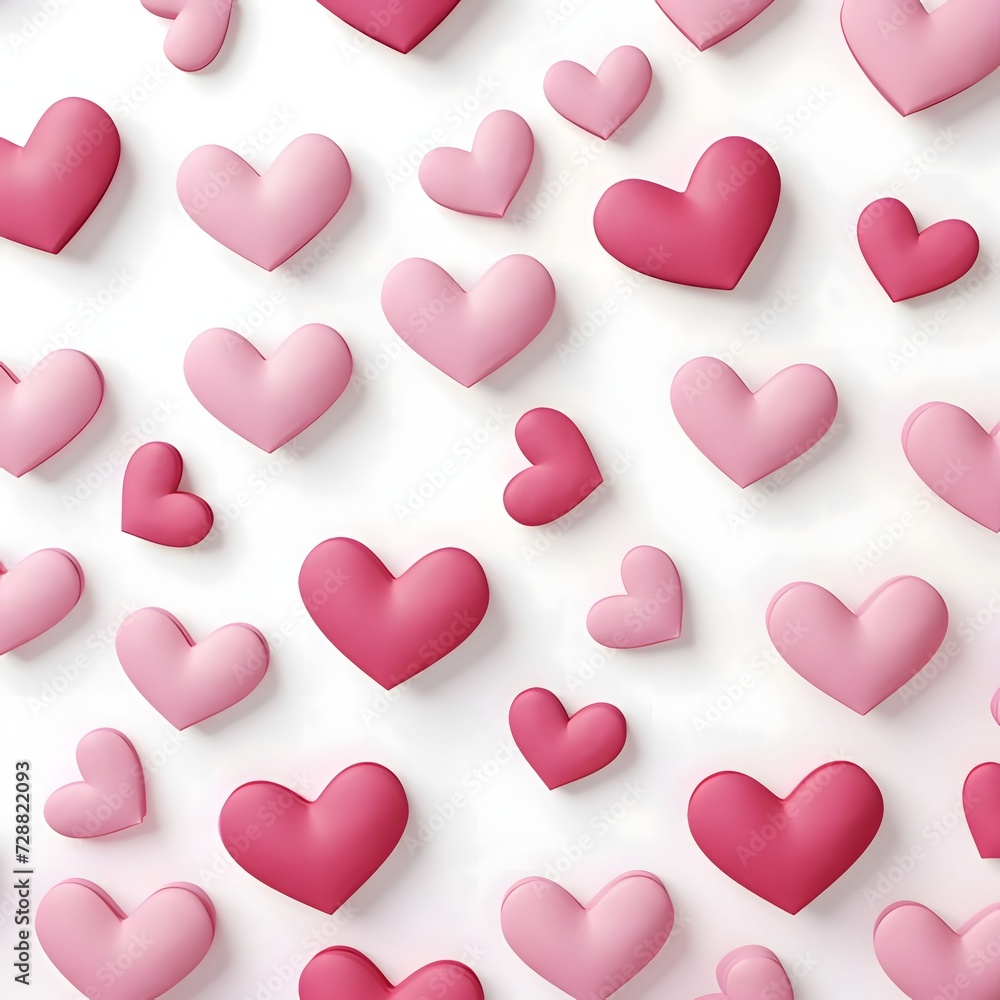 Pink hearts as abstract background, wallpaper, banner, texture design with pattern - vector.