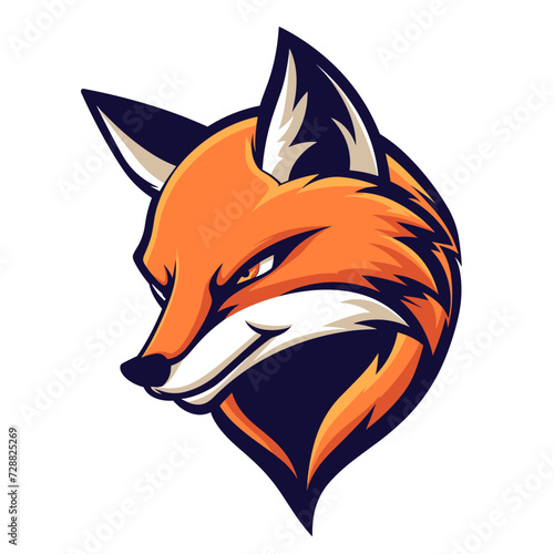 Esport vector logo fox, icon, sticker, symbol, head, tod, she-fox, red fox