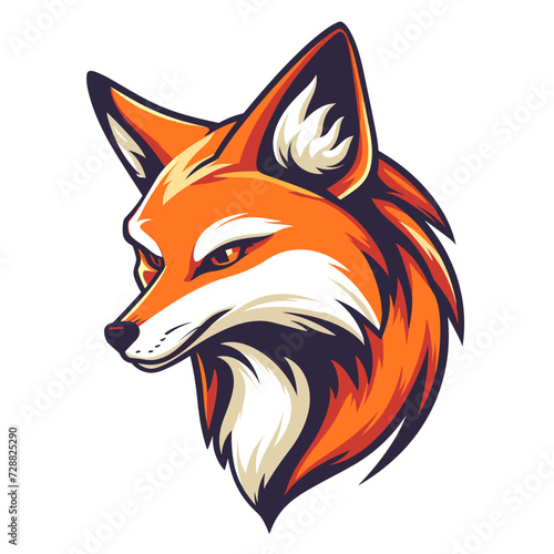 Esport vector logo fox, icon, sticker, symbol, head, tod, she-fox, red fox