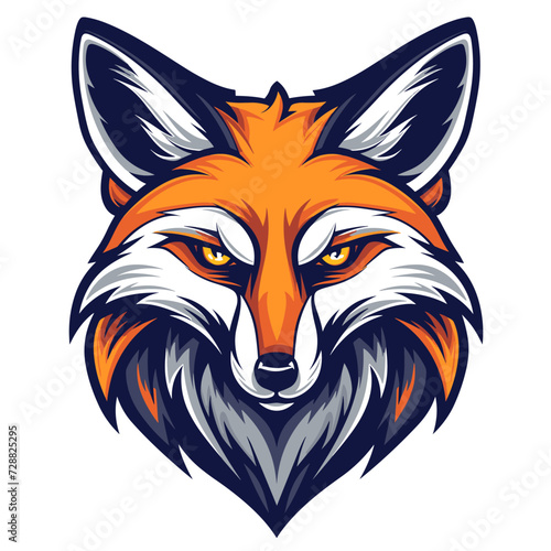Esport vector logo fox, icon, sticker, symbol, head, tod, she-fox, red fox