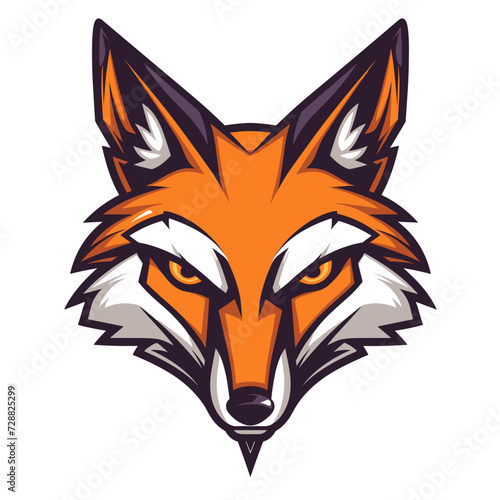 Esport vector logo fox, icon, sticker, symbol, head, tod, she-fox, red fox