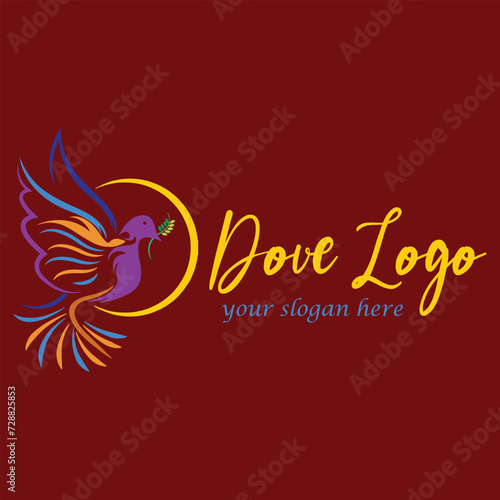 dove charity logo design vector