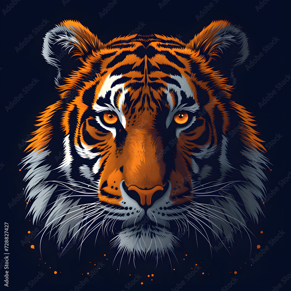 flat logo of Vector tiger illustration vector flat logo of Vector tiger illustration vector