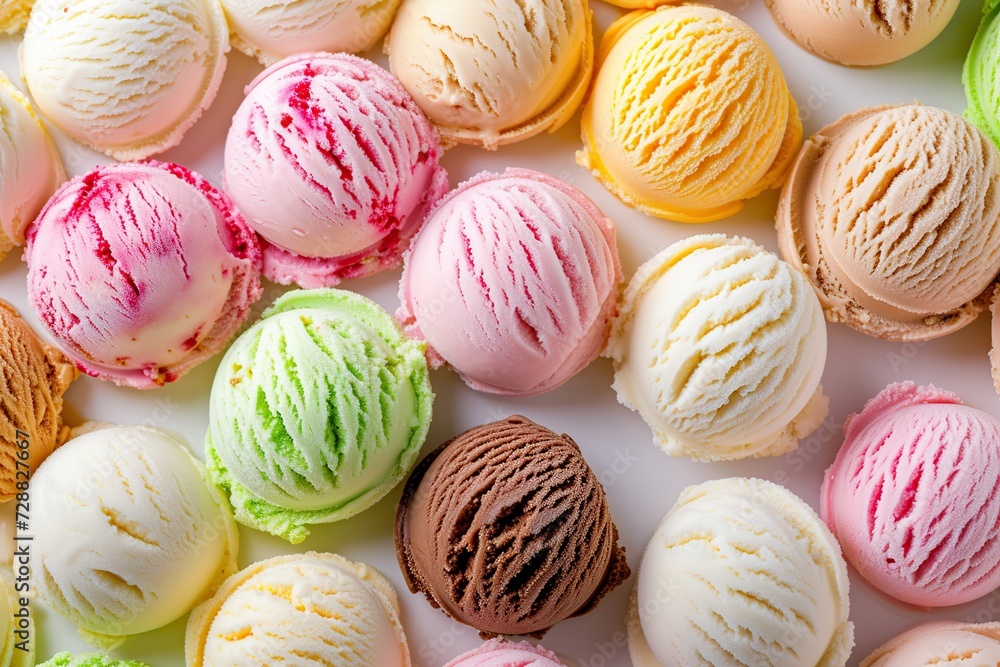 Colorful ice cream scoops background Colorful ice cream scoops background
