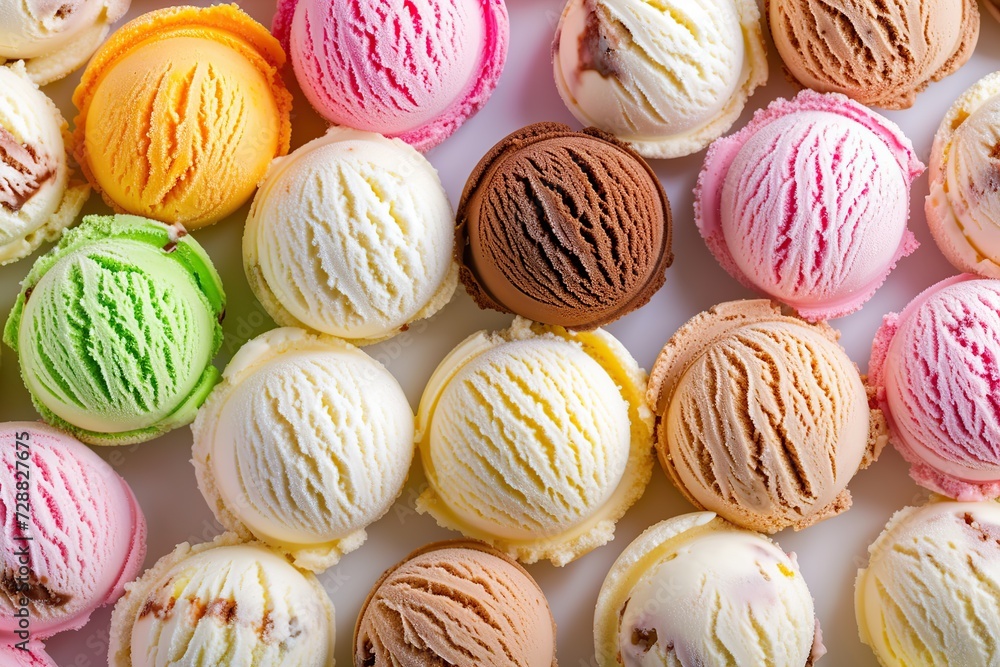 Colorful ice cream scoops background Colorful ice cream scoops background