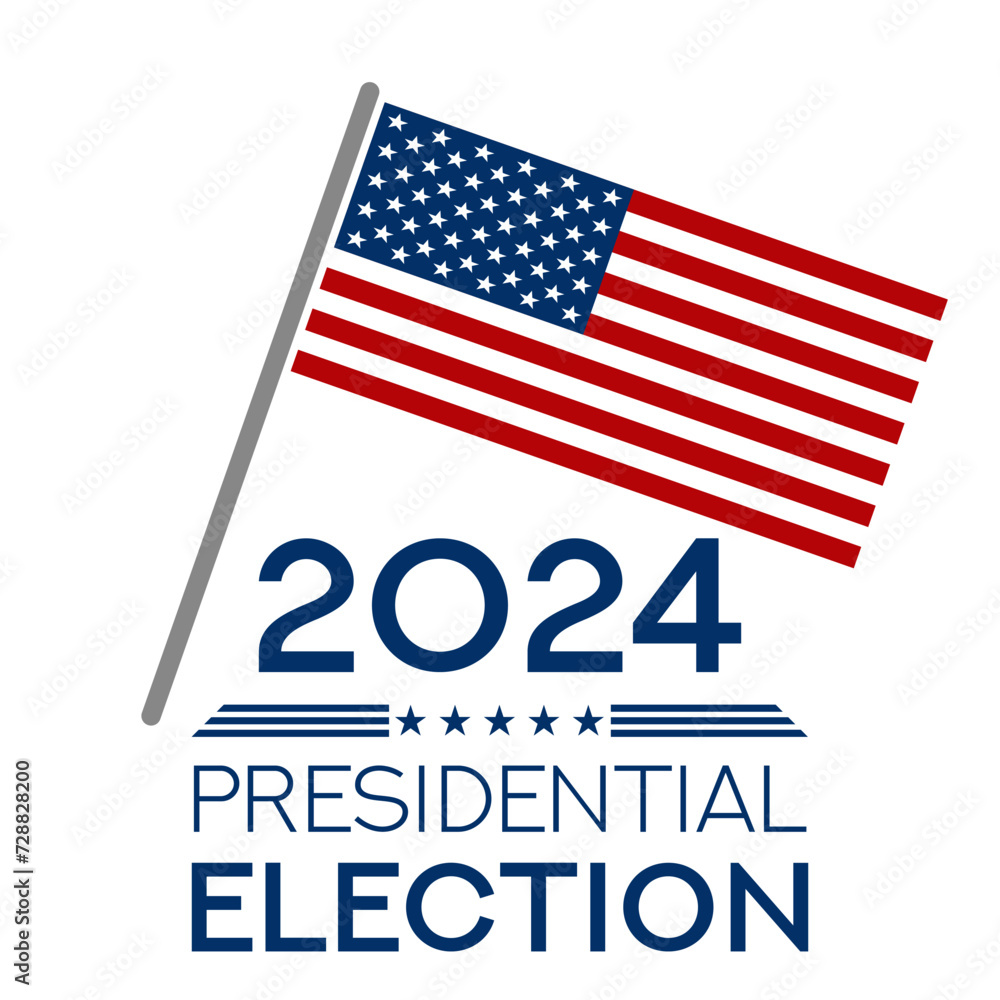 Presidential Election Campaign banner. November 5 is the Vote Day of the US Election 2024. Banner template with Official State Flag of USA Presidential Election Campaign banner. November 5 is the Vote Day of the US Election 2024. Banner template with Official State Flag of USA
