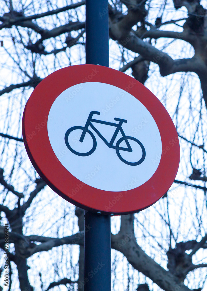 Bicycles prohibited sign Bicycles prohibited sign