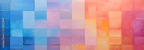 an abstract gradient paint background in pink, blue and orange, in the style of woven color planes, light-infused paintings