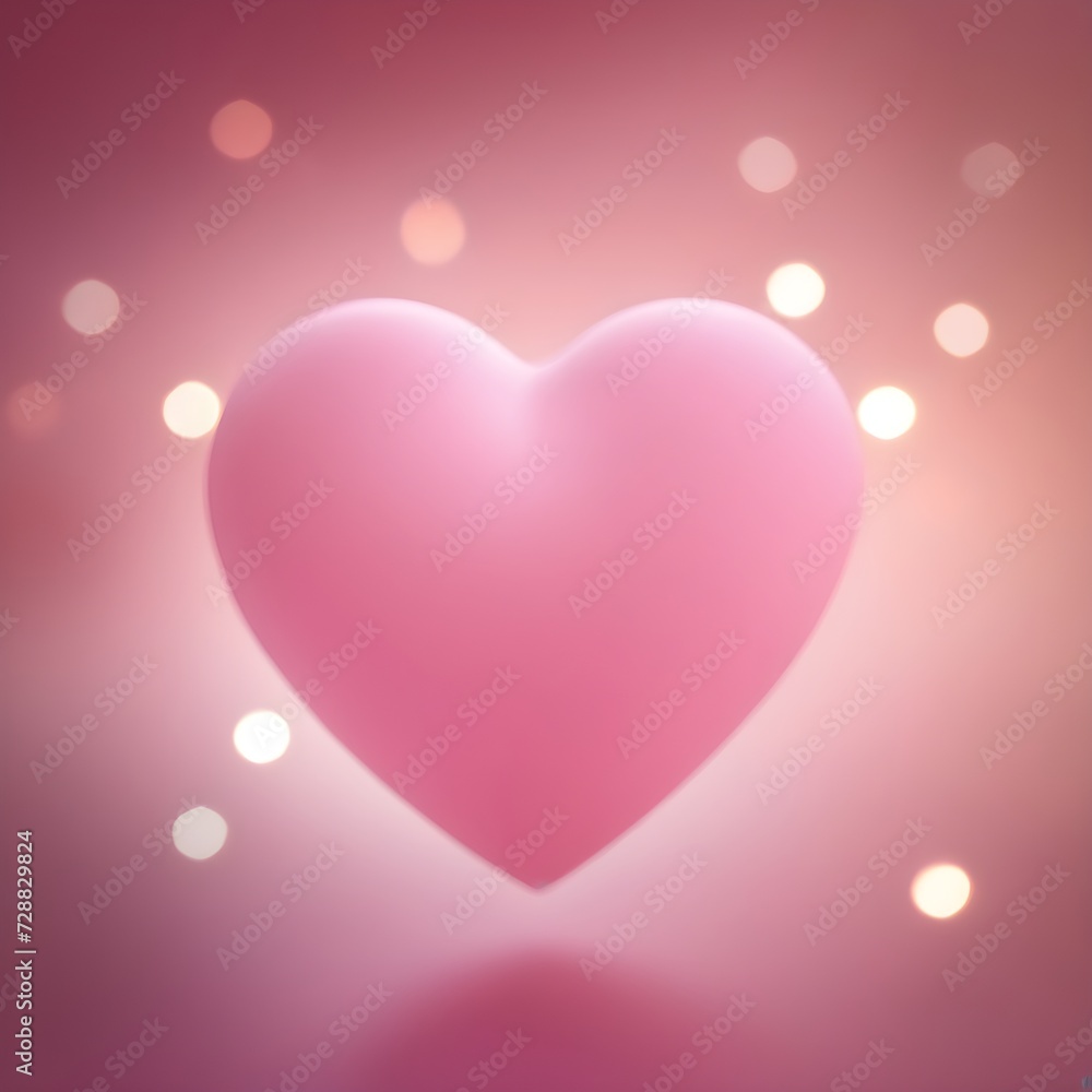 Gorgeous pink heart-shaped blurred background with clear bokeh lighting