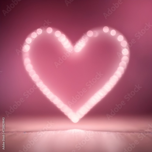Gorgeous pink heart-shaped blurred background with clear bokeh lighting