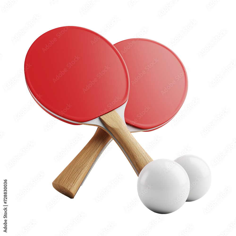 Table tennis rackets and ball isolated on transparent background Table tennis rackets and ball isolated on transparent background