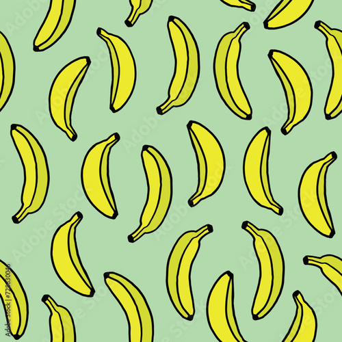 Simple Bananas. Decorative vector seamless pattern. Repeating background. Tileable wallpaper print.