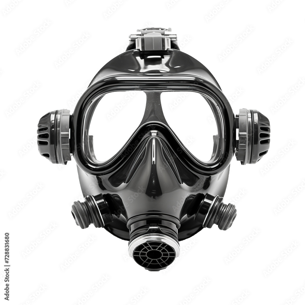 Black gas mask isolated on transparent background Black gas mask isolated on transparent background