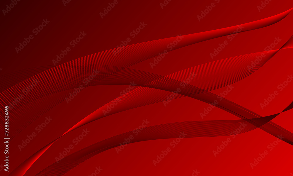 Naklejka premium red business lines wave curves on soft gradient abstract background