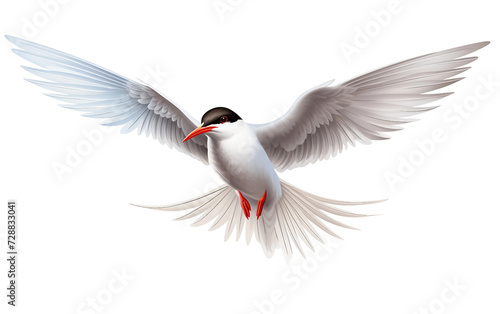 Stunning Flying Tern Bird Isolated on Transparent Background PNG.