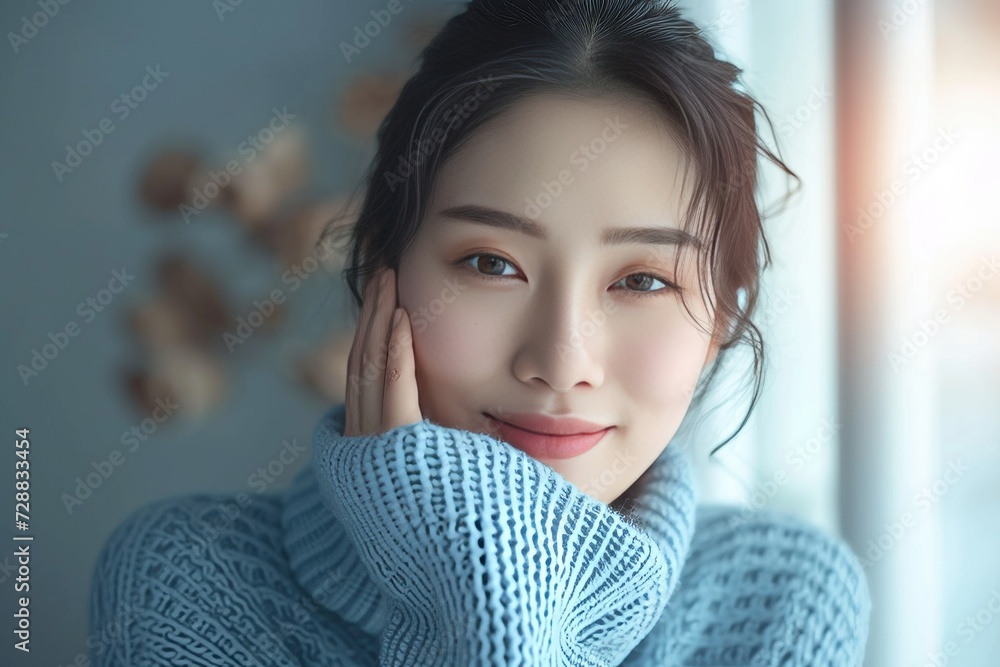 Asian Woman Enjoying her Skincare Routine Asian Woman Enjoying her Skincare Routine
