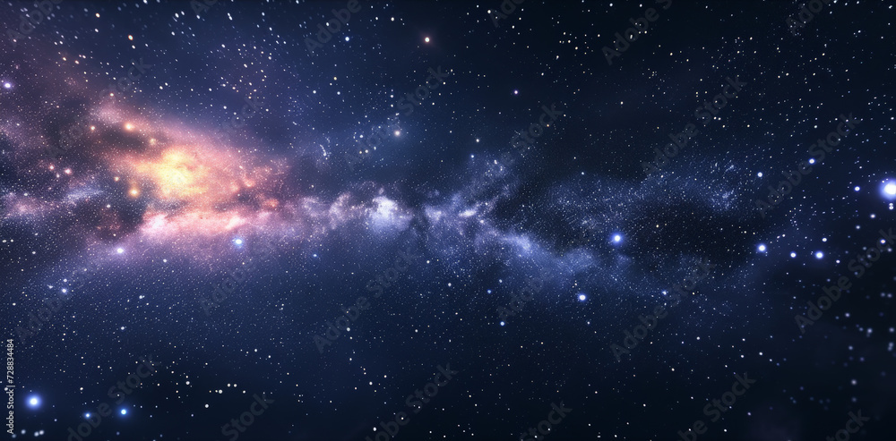 A dazzling galaxy, ablaze with stars and cosmic dust, stretching across the night sky.