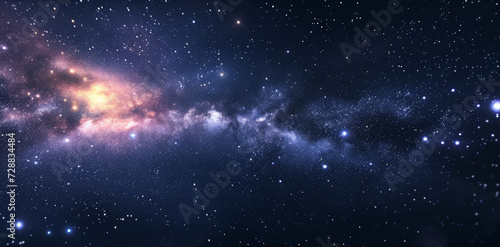 A dazzling galaxy, ablaze with stars and cosmic dust, stretching across the night sky.