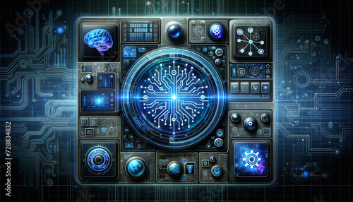 Futuristic Neural Network Interface: Cutting-Edge Tech Visualization