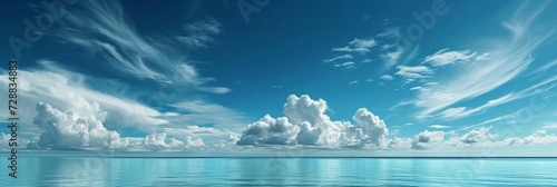 Expansive Tropical Beach Panorama with Serene Ocean and Sky Horizon © bomoge.pl