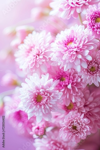 Beautiful Array of Pink Chrysanthemums Captured in Close-Up on a Bright Day © AndErsoN
