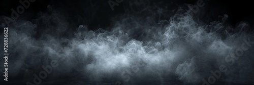 Dense Swirling Fog and Smoke on Dark Background - Mysterious and Spooky Atmospheric Effect