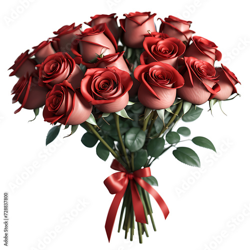 Valentine s day bouquet of red roses  valentine s day love  dating gift  wedding bouquet  isolated cut object png file on white isolated background.