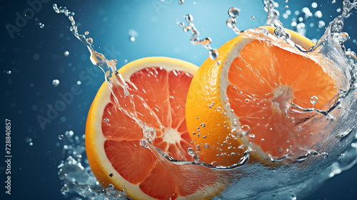 Soczyste pomarańcze zanurzone w wodzie