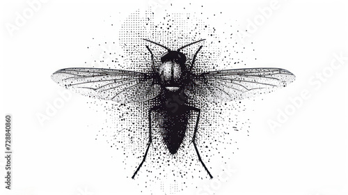  a black and white image of a fly insect with dots on it's back and a black and white image of a fly insect with dots on it's back. © Anna