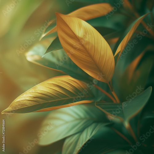 Lush Greenery: Close-Up of Vibrant Plant Leaves in Natural Light