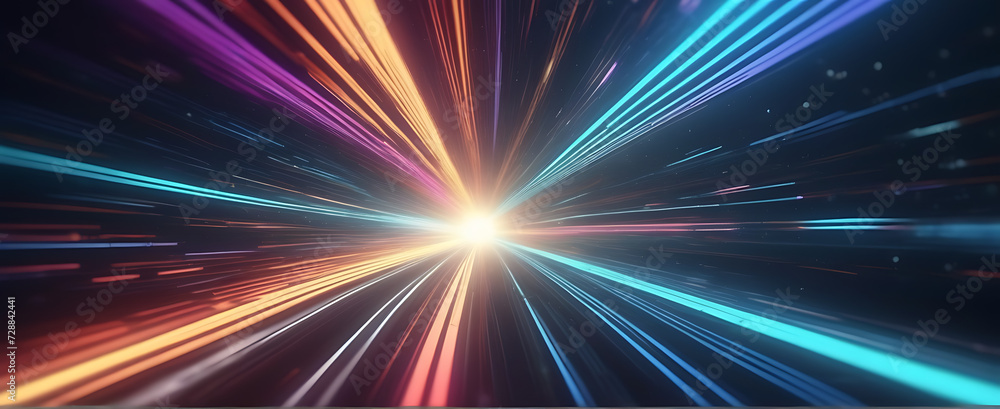 Lightspeed, hyperspace, space warp background. Colorful streaks of light gathering towards the event horizon. Lightspeed, hyperspace, space warp background. Colorful streaks of light gathering towards the event horizon.